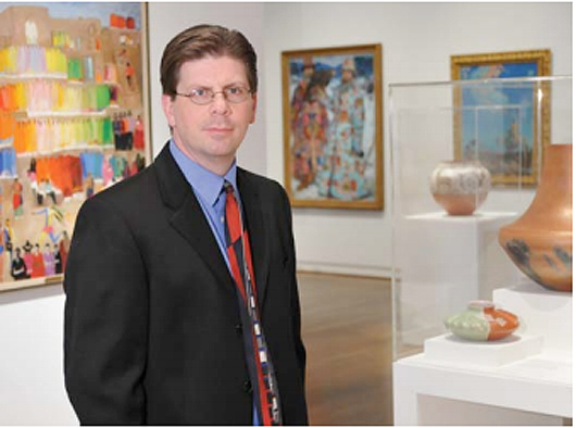 Mark A. White, the Eugene B. Adkins and Chief Curator of the Fred Jones Jr. Museum of Art, has been named the interim director of the museum at the University of Oklahoma, following the resignation of director Ghislain d’Humières. White’s new appointment will begin Sept. 3; d’Humières has taken a new position as director of the Speed Art Museum in Louisville, Ky. Photo courtesy of Robert H. Taylor/Sooner Magazine.