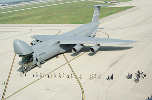A C-5A Galaxy at Wright-Patterson Air Force Base, Dayton, Ohio. U.S. Air Force photo, courtesy of Wikimedia Commons.