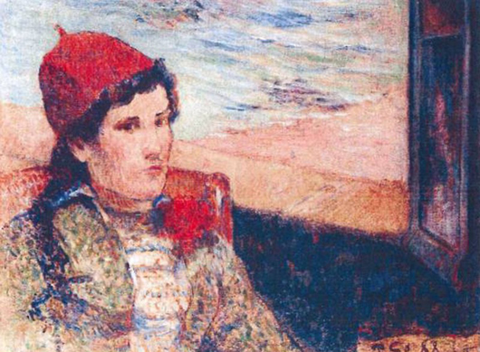 A Romanian art expert says she was shown Paul Gauguin's 'Femme Devant une Fenetre Ouverte, dite La Fiancee,' one of the works stolen in the Dutch museum heist. Rotterdam police image, courtesy of Wikimedia Commons. 