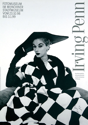 A signed Irving Penn poster of his 1950 photograph 'Harlequin Dress.' Image courtesy of LiveAuctioneers.com Archive and Joerg Weigelt Auktionen.