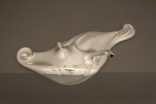 ‘Melting Teapot,’ 2005, by Myra Mimlitsch-Gray. Silver, formed. Photo credit: Ed Watkins.