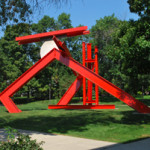 'Helmholtz,' 1985, by Mark di Suvero, painted and stainless steel. Image courtesy of Fort Wayne Museum of Art.