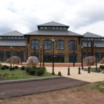 The restored foundry building of the former Phoenix Iron Works. Note the row of Phoenix columns between the lamp posts and building.The restored foundry building of the former Phoenix Iron Works. Note the row of Phoenix columns between the lamp posts and building.