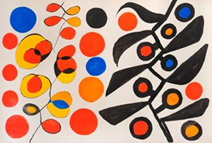 Alexander Calder, composition, gouache on paper, Waterhouse & Dodd.
