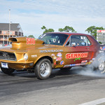 Senkow family's 1968 Ford Mustang. Runs NHRA Super Street and IHRA Hot Rod. Driver: Fred Senkow, crew Chief: Don Senkow, crew: Gareth Senkow. Photo taken by GSenkow at BIR in 2012. Licensed under the Creative Commons Attribution-Share Alike 3.0 Unported license.