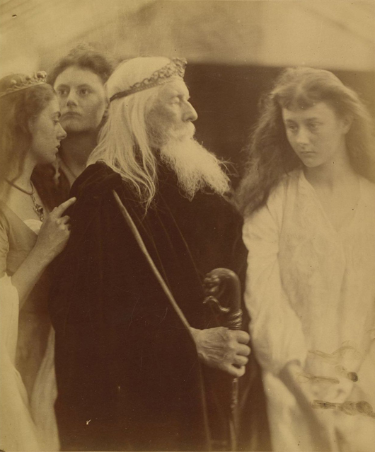Julia Margaret Cameron (English, 1815–1879), 'King Lear Alotting His Kingdom to His Three Daughters,' 1872. Albumen silver print from glass negative Bequest of Maurice B. Sendak, 2013. The Metropolitan Museum of Art (2013.159.3.