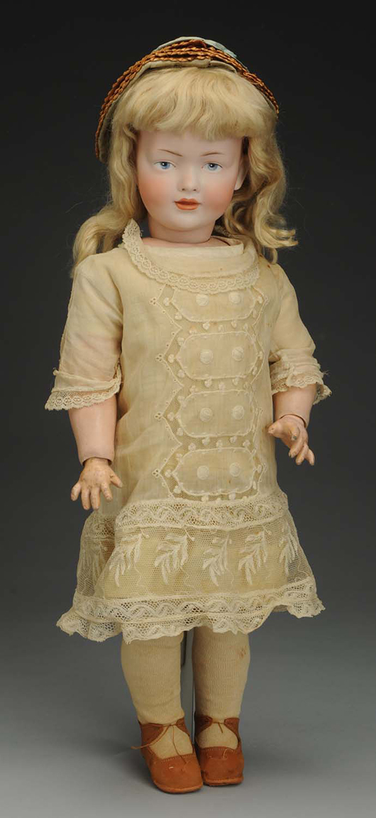 German Hertel, Schwab & Co. 141 character doll, 20in tall, est. $3,000-$5,000. Morphy Auctions image.