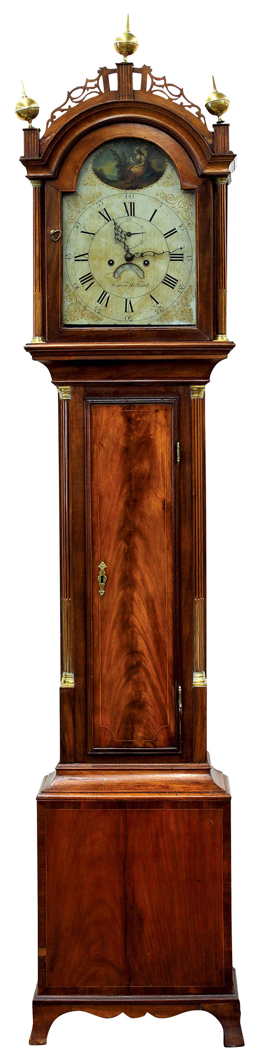 Simon Willard tall-case clock. Clars Auction Gallery image.