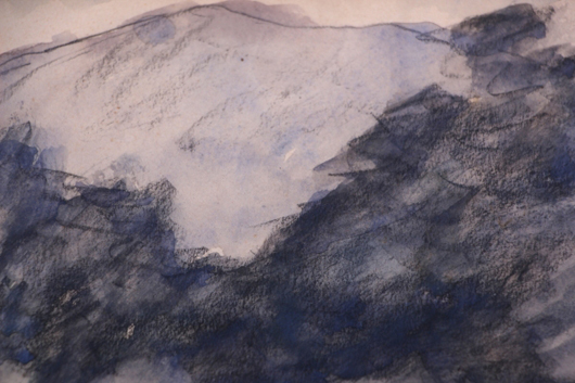 Lot 80: Diego Rivera (1886-1957), ‘Mountain Landscape,’ watercolor and charcoal on paper, signed and dated '29 in pencil lower left, 6 inches high x 8 1/2 inches wide. Estimate: $ 3,000-5,000. Gray’s Auctioneers image.