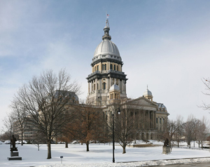 The Illinois Capitol in downtown Springfield. Image by Daniel Schwen. This file is licensed under the Creative Commons Attribution-Share Alike 3.0 Unported license.