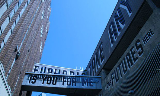 Steve Powers, ‘Love Letter to Brooklyn,’ New York City. Photo by Abby Fentress Swanson for WNYC via wnyc.org.