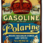 Red Crown Gasoline and Polarine tin sign, copyright 1913, 19 inches by 28 inches. Estimate: $10,000-$15,000. Showtime Auction Services image.