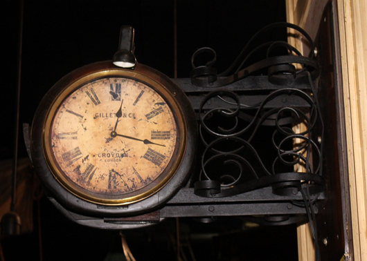 Many antique items will be sold, like this wonderful old Gillett & Co. clock, made in London. Ahlers & Ogletree Inc. image.