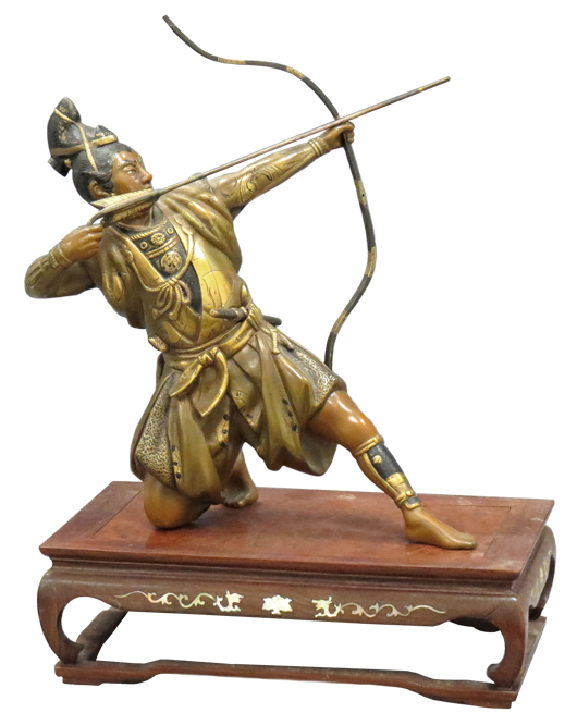Japanese bronze archer. William Jenack Estate Appraisers and Auctioneers image.