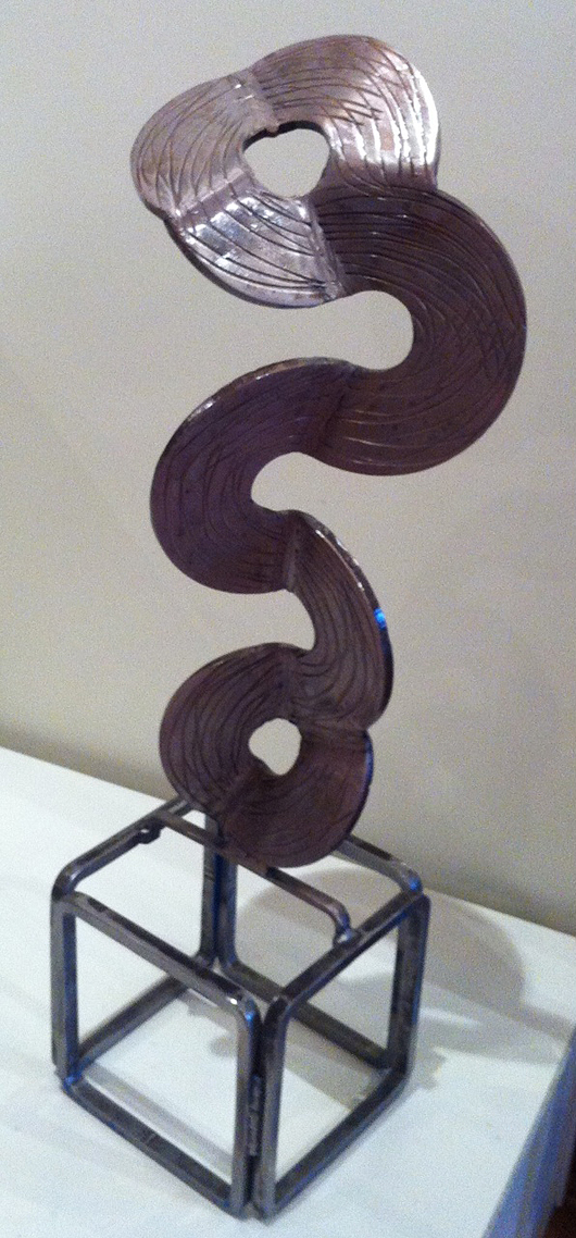 Randy Simko, 'Construction Ascending,' carbon steel, 34 inches x 14 inches x 14 inches. Image courtesy of Steeple Gallery.