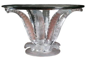 This incredible Marc Lalique cactus table from the 1950s is expected to bring $25,000-$50,000. Gallery 95 Auction image.
