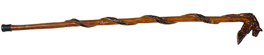 This cane has no hidden features. It's a folk art cane with a handle carved in the shape of a pig and a pig's foot. It sold for $240 at a Cowan's auction in Cincinnati in July.