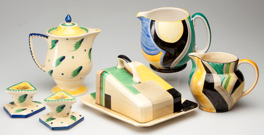 Selection of Art Deco Susie Cooper pottery. Jeffrey S. Evans & Associates image.
