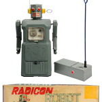 Top lot of the sale, Radicon Robot from Masudaya’s Gang of Five series, with original remote control and box, $37,200. Morphy Auctions image.