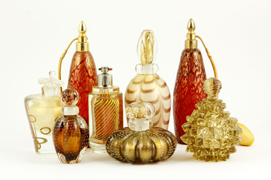 Selection of the Murano glass items from the collection of Robert Loy. Kaminski Auctions image.