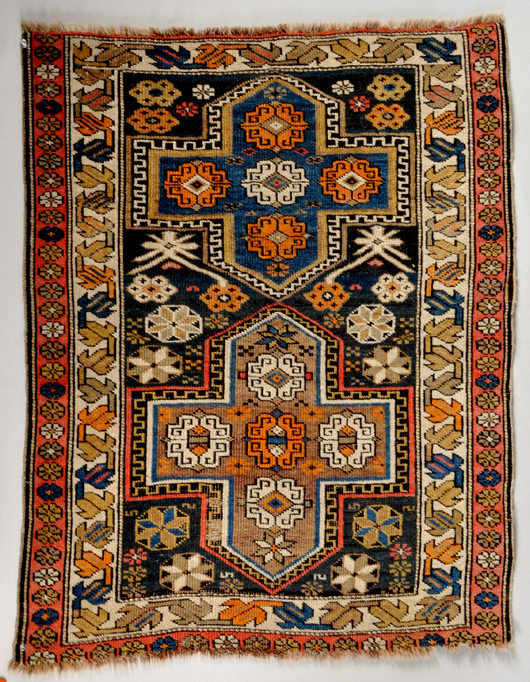 Fine, small Shirvan rug. Woodbury Auction image.