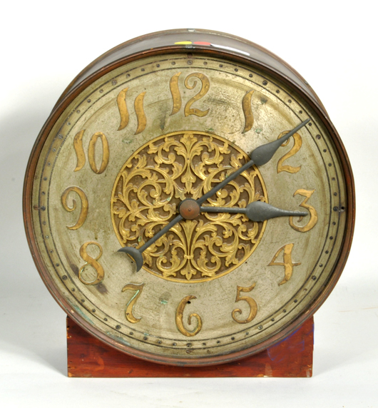 Tiffany & Co. round bronze clock, Union Station. Woodbury Auction image.