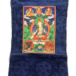 19th century painting on silk with embroidery known as a thanka. DESA Unicum image.