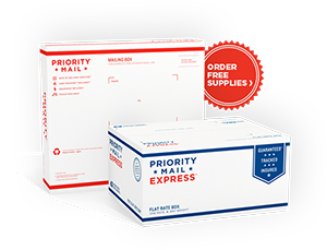 Priority Mail and Priority Mail Express packaging shows off a cleaner, more-modern look. Image courtesy of USPS.