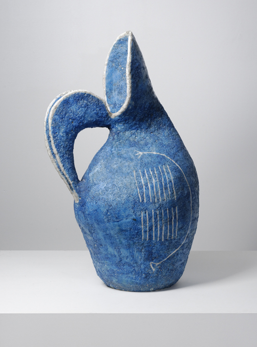 Guido Gambone, vase, ceramics, unique, 1950-1955, from the archive of Guido Gambone (No. M358), 96 x 36 x 40 cm, €12,000-18,000. Photo: Copyright Piasa.