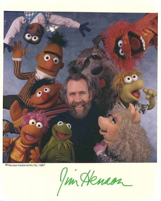Muppets creator Jim Hensen. Image courtesy of LiveAuctioneers.com archive and Nate D. Sanders Autographs.