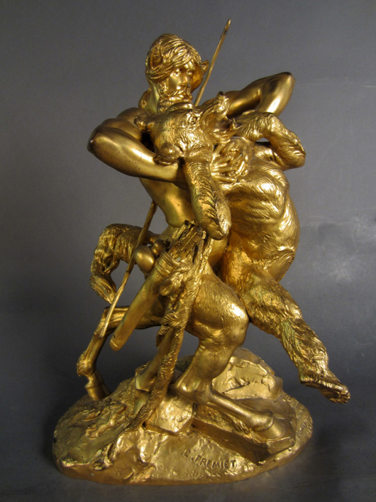 Emmanuel Fremiet (French, 1824-1910), dore bronze figural sculpture, signed E. Fremiet. Sterling Associates image