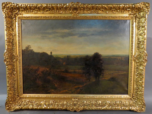 George Inness (American, 1825-1894), Landscape influenced by Hudson River school, oil on canvas, signed G Inness. Sterling Associates image