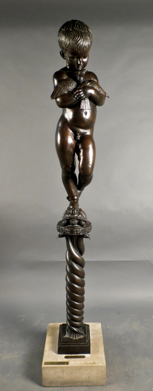 Edward Fenno Hoffman III (American, 1916-1991), ‘Child of Peace,’ patinated bronze sculpture, signed on base and dated 1961; also stamped on base Modern Art Foundry, New York, NY. Sterling Associates image