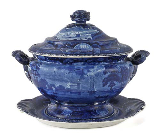 Bellville on the Passaic River soup tureen with Hope Mill Catskill undertray. Estimate: $6,000-$9,000. Pook & Pook Inc. image.