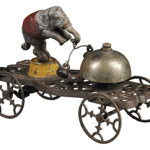An elephant that could ring a bell was the feature of this antique toy. The clever toy, rare and entertaining but with minor paint loss, sold for $1,230 at a Skinner auction in Boston last fall.