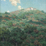 An interesting take on his usually expansive, sprawling landscapes, Granville Redmond’s view of the Flintridge Biltmore Hotel hails from the estate of Ernest A. Bryant III. Estimate: $50,000-$70,000. John Moran Auctioneers image.
