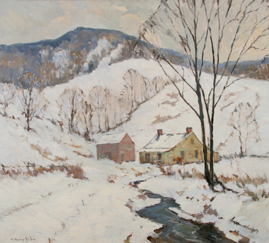 'The Gray Hills of Winter' by C. Curry Bohm. Image courtesy of Eckert & Ross Fine Art, Indianapolis, Ind.