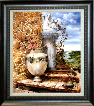 'Tuscan Terrace' by Arina, original oil on canvas. Art VIP Charity Auction House image.