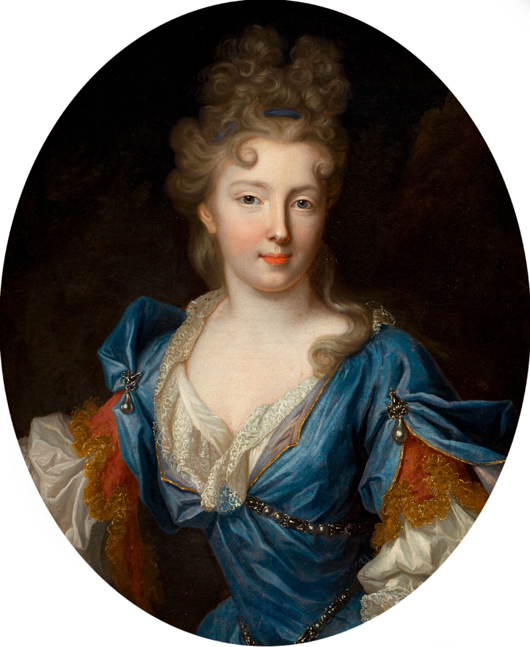 Attributed to Pierre Gobert (French, 1659-1741), Francoise-Marie de Bourbon, Duchesse d'Orléans, oil on canvas. Heritage Auctions image.