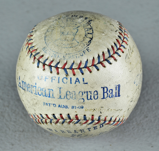 1924 Washington Senators World Series champions autographed baseball. Midwest Auction Galleries image.