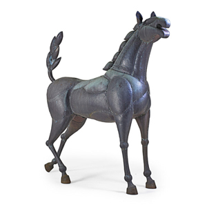 Victor Delfin, life-size bronze sculpture of a horse. Price realized: $32,500. Rago Arts and Auction Center.