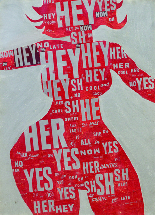 Al (Alfred) Earl Hansen’s candy wrapper collage titled ‘Hershey Bar Girl’ made $45,000. Leslie Hindman Auctioneers image.