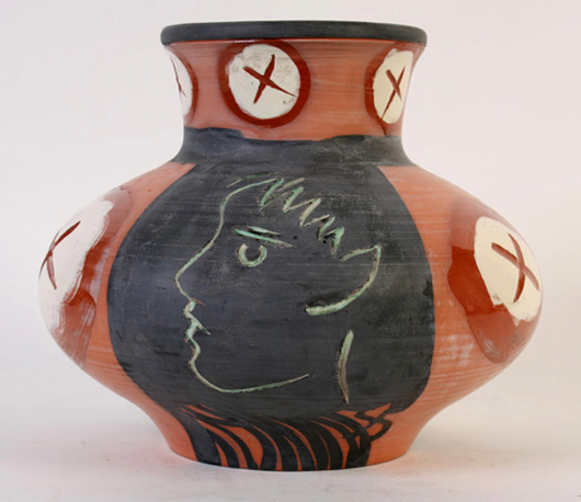 Picasso polychrome clay pot or vase: $30,000. Kamelot Auction House image.