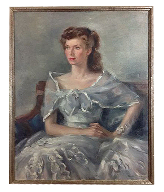 John F. Folinsbee oil on canvas portrait of Patricia Duncan, 40 x 32 inches. Estimate: $2,000-$4,000. Photo courtesy of Wilson’s Auctioneers & Appraisers.