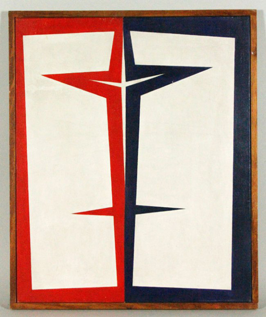 This abstract painting by the American artist Ralph Coburn fetched $9,000. Kaminski image.