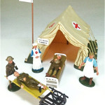 Britains Set #41115, Regimental First Aid Post, 10 pcs. with original box. Est. 20-$40. Old Toy Soldier Auctions image.