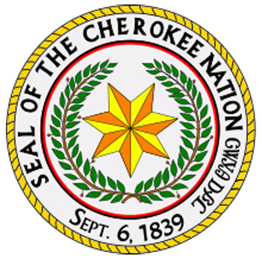 Great Seal of the Cherokee Nation. Original compiled by Aaron Walden; vector derivative by Jdcollins 13. Licensed under the Creative Commons Attribution-Share Alike 3.0 Unported license.