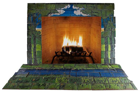Saturday Evening Girls rare fireplace surround. Estimate: $100,000-$150,000. Rago Arts & Auction Center image.