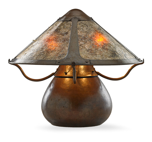 Dirk Van Erp and D'Arcy Gaw, early table lamp. Estimate: $25,000-$35,000. Rago Arts & Auction Center image.
