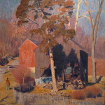 Daniel Garber (American 1880-1958), ‘Red Barn,’ 1948-1951, oil on canvas, signed. Estimate: $350,000-$550,000. Keno Auctions image.